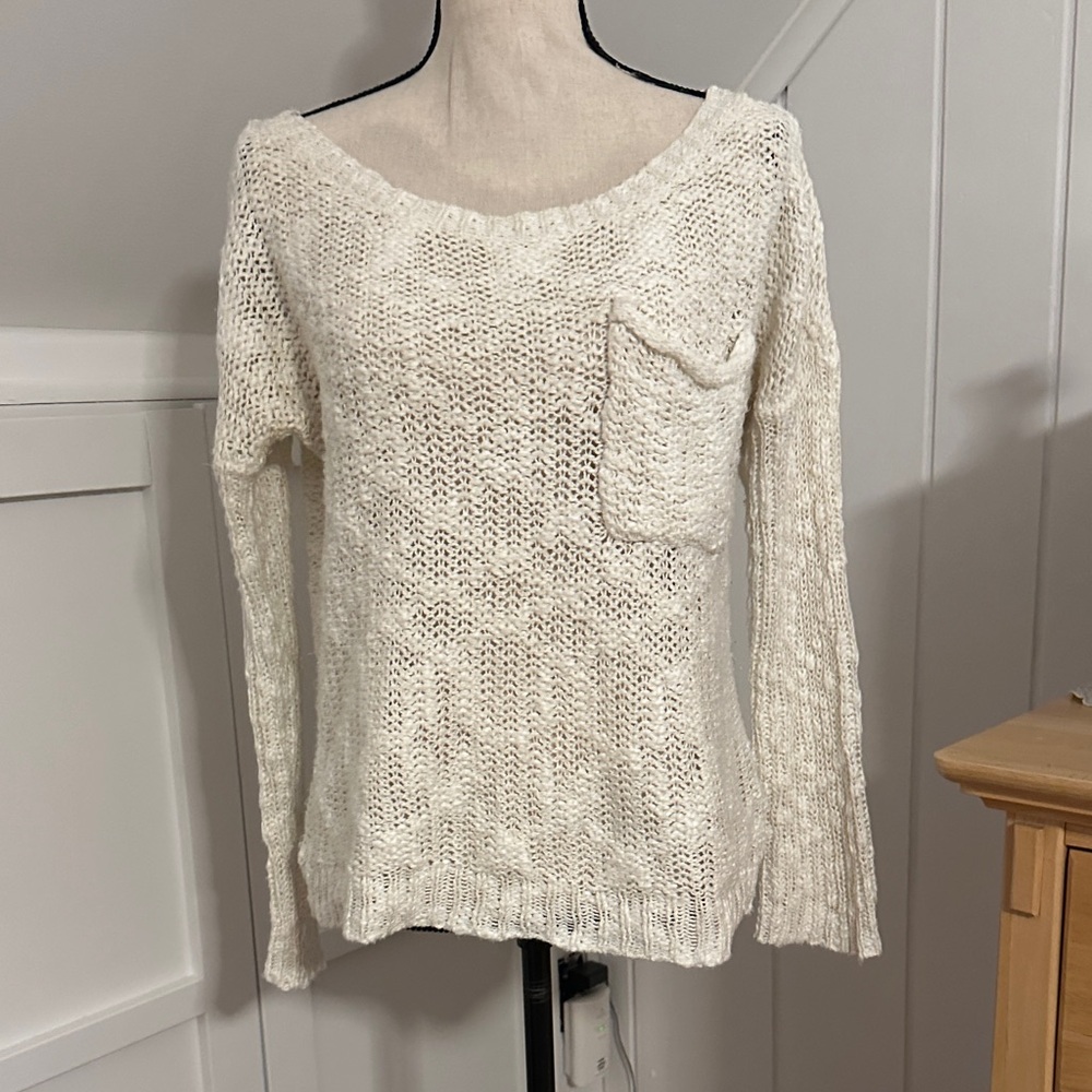 Silver Jeans Cream Knit Sweater
